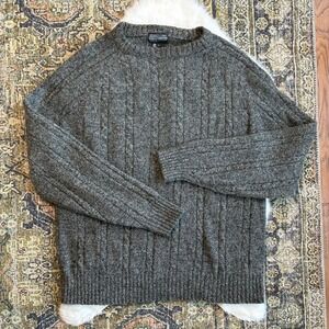Vintage Members Only Shetland Wool Sweater Mens XL Gray Cable Knit Pullover